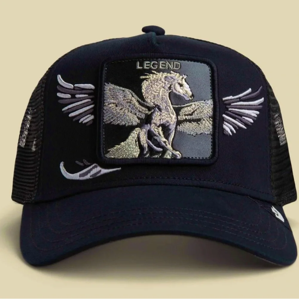 Goorin Bros Farm WINGS LEGEND Snapback Trucker Hat Black White NWT - Picture 1 of 9
